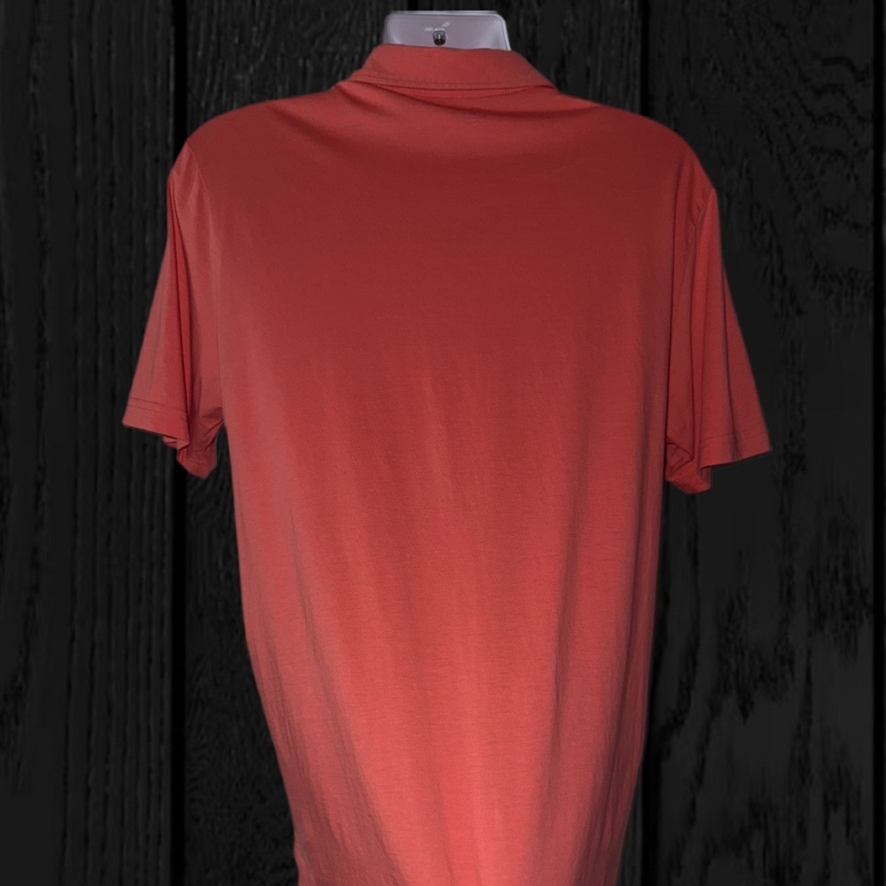 Peter Millar Polo Shirt Solid Aqua MF20K80CS (Orange) Cotton Men''s Size - Large - Picture 5 of 10